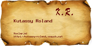 Kutassy Roland névjegykártya