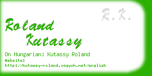roland kutassy business card